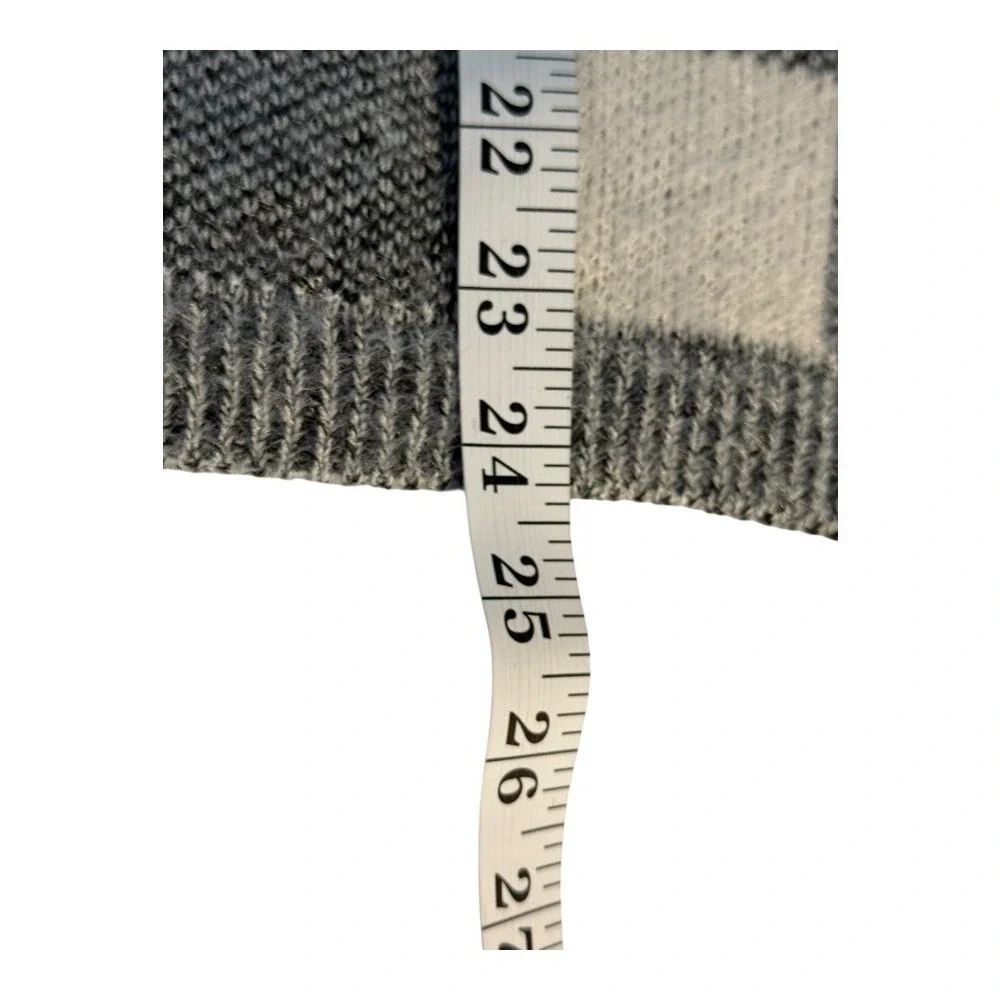 CHELSEA & THEODORE Buffalo‎ Plaid Crewneck Sweater Black White Cozy Knit XL